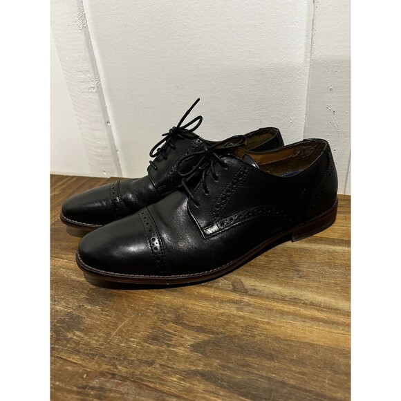 Florsheim Classic Black Leather Oxford Cap Toe Dress Shoes Lace Up Size 10 D main image 4